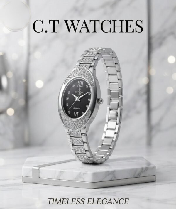 vipw-01-09 Ladies Crystal Stone Watch - Oval Dial Bracelet Watch with Gift Box – gift box - photo 9