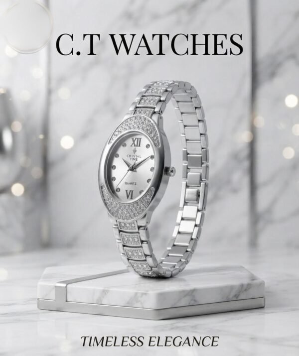 vipw-01-10 Ladies Crystal Stone Watch - Oval Dial Bracelet Watch with Gift Box – gift box - photo 10