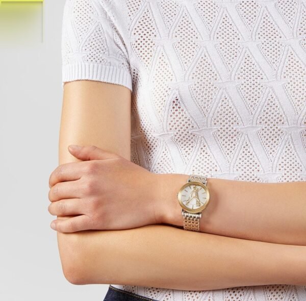 Luxury Ladies Two-Tone Chain Watch - Medusa Dial, IP Gold Plated, Butterfly Lock – two-tone colour - photo 2