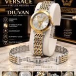 Luxury Ladies Two-Tone Chain Watch - Medusa Dial, IP Gold Plated, Butterfly Lock – two-tone colour - photo 4