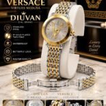 Luxury Ladies Two-Tone Chain Watch - Medusa Dial, IP Gold Plated, Butterfly Lock – two-tone colour - photo 5