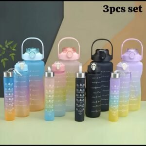 Water Bottle Set Premium Quality Plastic Material *Pack of 3 Pcs*