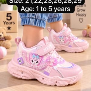 Kids LED Light-Up Cartoon Sneakers - Purple and Pink Sports Shoes - photo