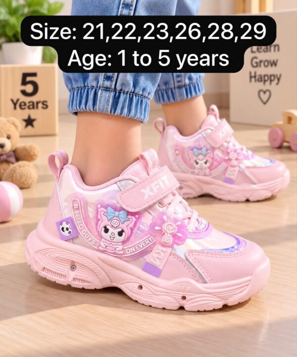 Kids LED Light-Up Cartoon Sneakers - Purple and Pink Sports Shoes - photo