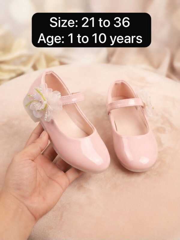 Girls Floral Mary Jane Pumps - Patent Party Shoes for Kids - photo
