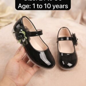 Girls Floral Mary Jane Pumps - Patent Party Shoes for Kids - photo