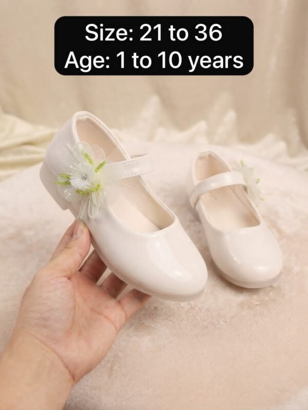 Girls Floral Mary Jane Pumps - Patent Party Shoes for Kids - photo