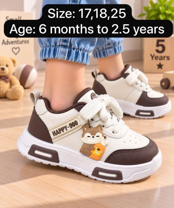 Kids Cartoon Charm Sneakers - Cute Animal Patch Sports Shoes for Toddlers - photo