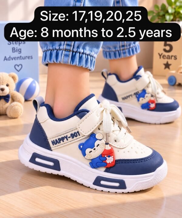 Kids Cartoon Charm Sneakers - Cute Animal Patch Sports Shoes for Toddlers - photo
