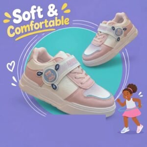 Kids Soft Comfort Sneakers - Cartoon Charm Lace-Up Shoes - photo