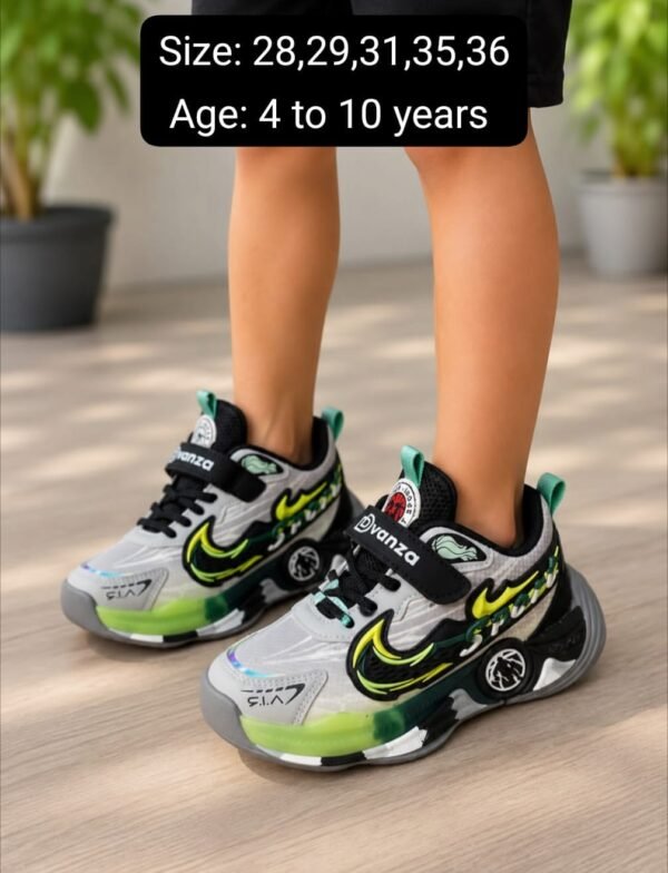 Kids Chunky Sports Sneakers - Bold Colour Sports Shoes for Boys - photo