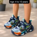 Kids Chunky Sports Sneakers - Bold Colour Sports Shoes for Boys - photo