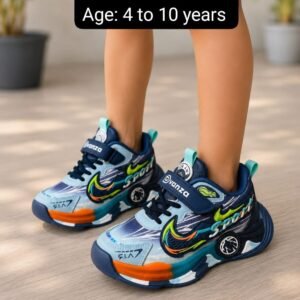 Kids Chunky Sports Sneakers - Bold Colour Sports Shoes for Boys - photo