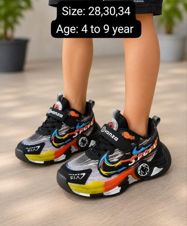 Kids Chunky Sports Sneakers - Bold Colour Sports Shoes for Boys - photo