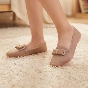 Girls Bow Loafers - Soft Satin Slip-On Pumps for Kids - photo