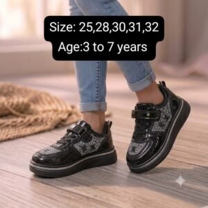 Girls White Glitter Sneakers - Sparkly Lace-Up Sports Shoes - photo