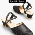 Girls Studded Block Heel Sandals - Four Colour Party Sandals - photo