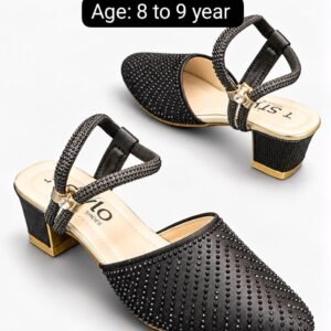 Girls Studded Block Heel Sandals - Four Colour Party Sandals - photo