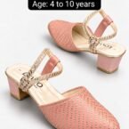 Girls Studded Block Heel Sandals - Four Colour Party Sandals - photo