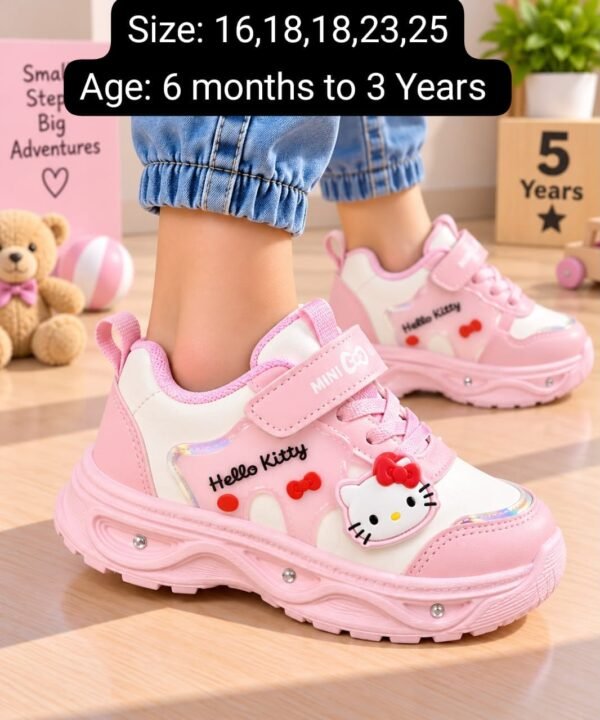 Kids LED Light-Up Character Sneakers - Pink and Purple Running Shoes - photo