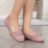 Girls Glitter Bow Loafers - Sparkly Slip-On Pumps for Kids - photo