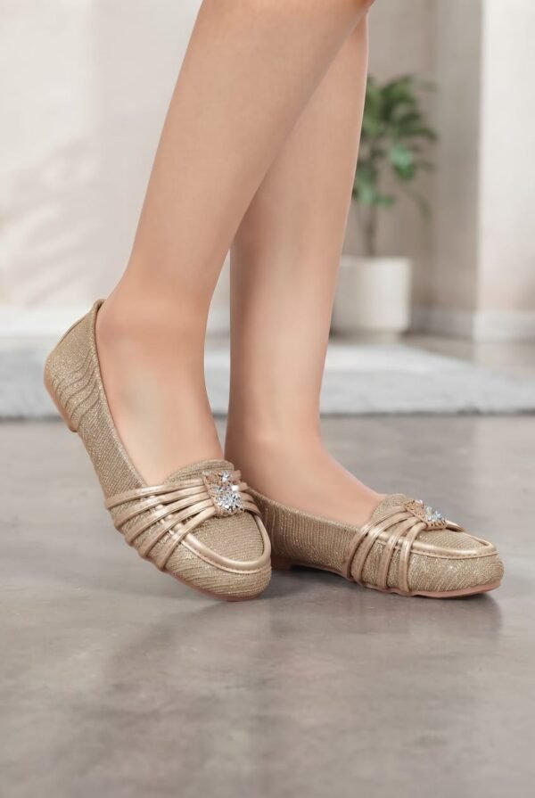 Girls Glitter Bow Loafers - Sparkly Slip-On Pumps for Kids - photo