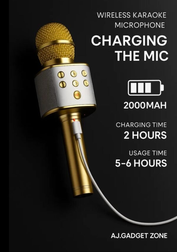 WS-858 Compact Rechargeable Cordless Bluetooth Microphone & Hifi Speaker