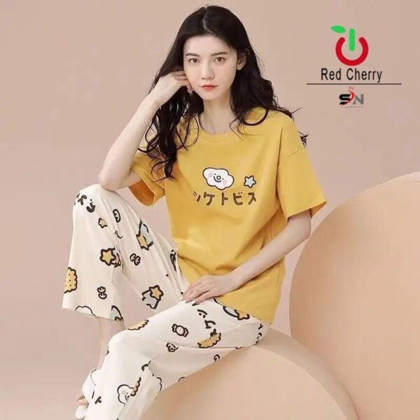 Yellow Printed Nightwear For For Women & Girls - for Daily Wear