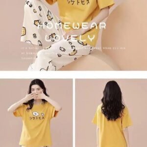 Yellow Printed Nightwear For For Women & Girls - for Daily Wear