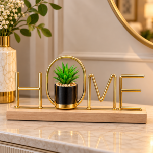 Gold Gold Letter Planter with