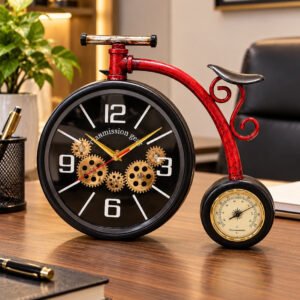 Black Vintage Bicycle Table Clock