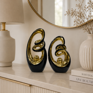 Black 2-Piece Decorative Sculpture