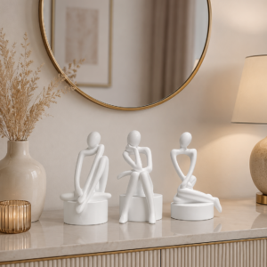 White 3-Piece Decorative Sculpture