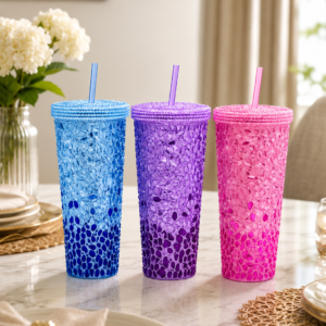 Studded Rhinestone Sipper Bottle