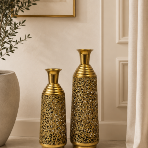 Gold 2-Piece Flower Vase