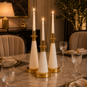 White 3-Piece Candle Holder
