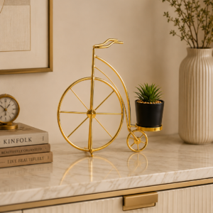 Gold Gold Bicycle Metal Plant