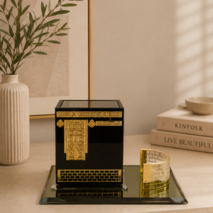 Gold Kaaba-Inspired Crystal Set with