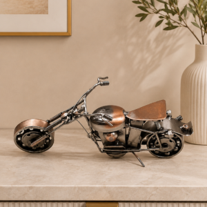Vintage Metal Motorcycle Showpiece