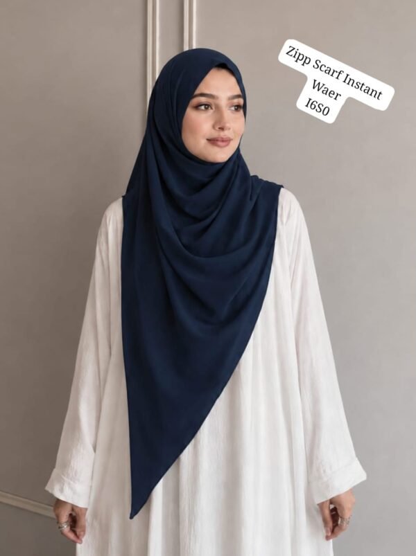 Instant Zip Scarf – No Pins Double Layer Georgette Hijab