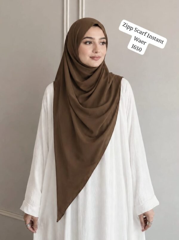 Instant Zip Scarf – No Pins Double Layer Georgette Hijab