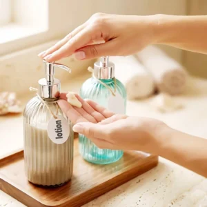 Ziva Ribbed Hand Wash Bottle Soap Dispenser Pump Bottle for Bathroom Kitchen Lotion Shampoo Liquid Soap Holder - Best Pr